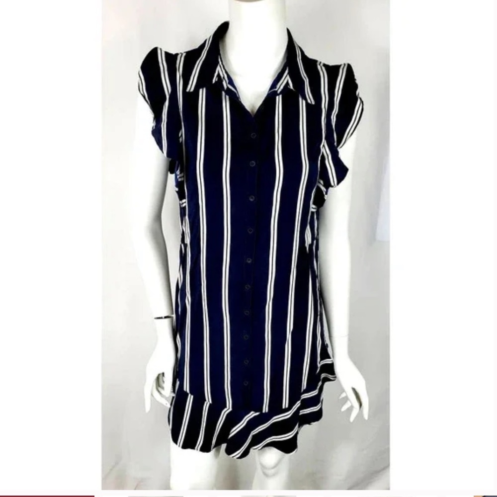 Intermix Ruffle Mini Shirt Dress